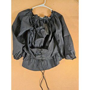 NEW OMONSIM BLACK BLOUSE / TOP WOMEN SIZE 2XL